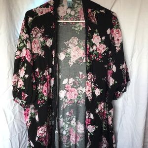 Flowered cardigan.